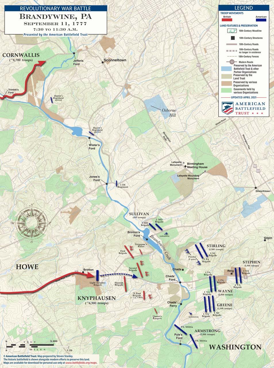 Brandywine Creek Battle Map 3554